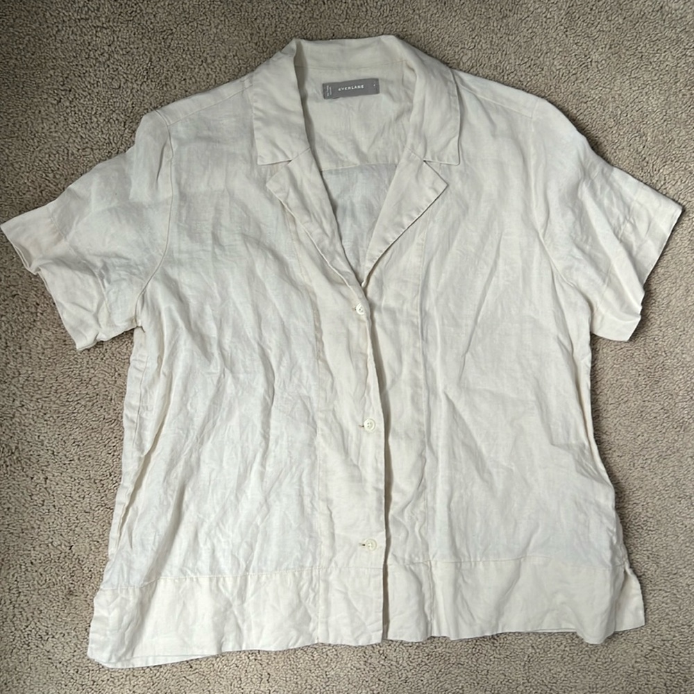 Everlane The Linen Short-Sleeve Notch Shirt